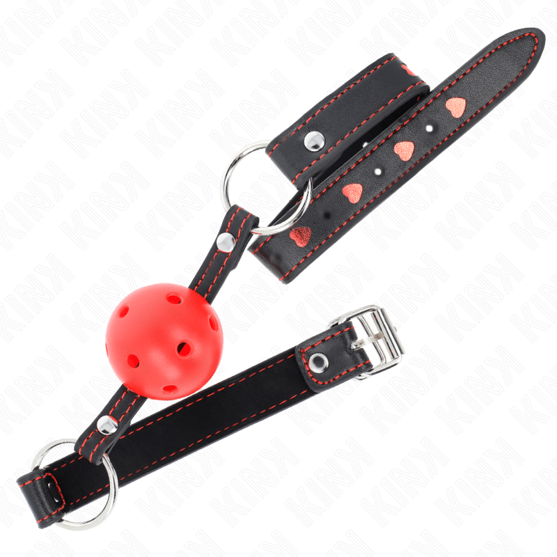 KINK - MORDAÇA DE BOLA VERMELHA OCA DURO MODELO 2 65 x 2,5 CM Sexshoptuga 