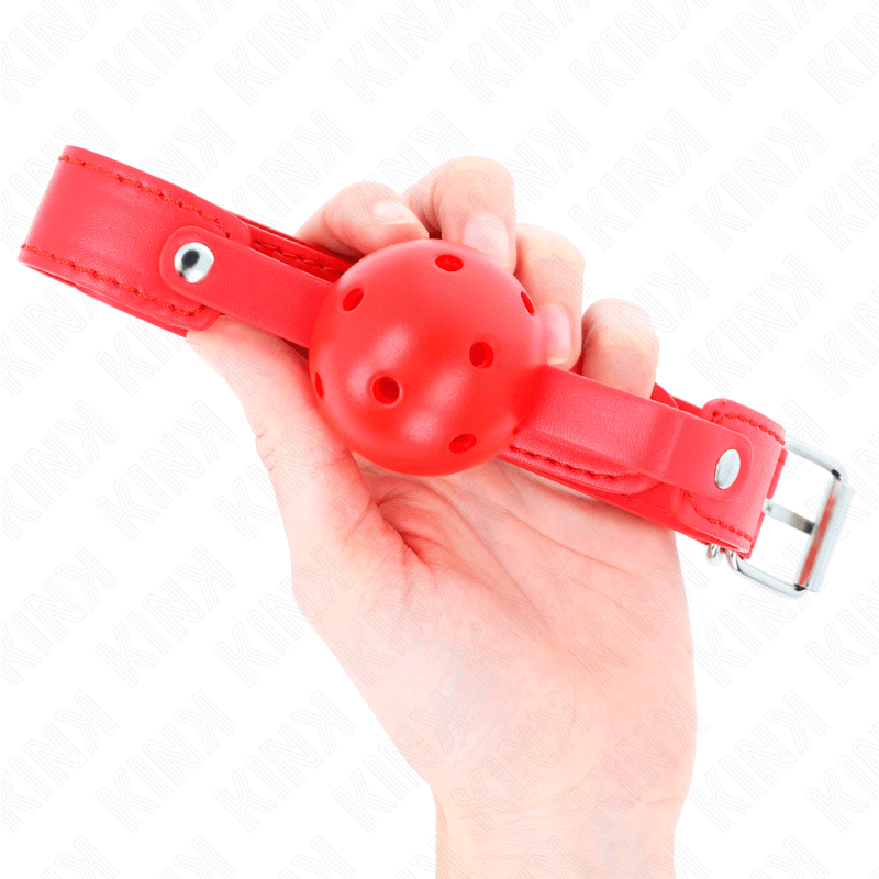 KINK - BOLA RESPIRÁVEL VERMELHA 4,5 CM MORDAÇA 65 x 2,5 CM Sexshoptuga 