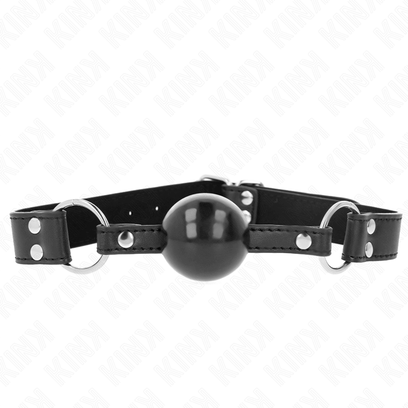 KINK - BOLA MACIA E SÓLIDA MORDAÇA DE 4 CM COM ALÇA DE COURO 62 x 2,5 CM AJUSTÁVEL 42-58 CM Sexshoptuga 