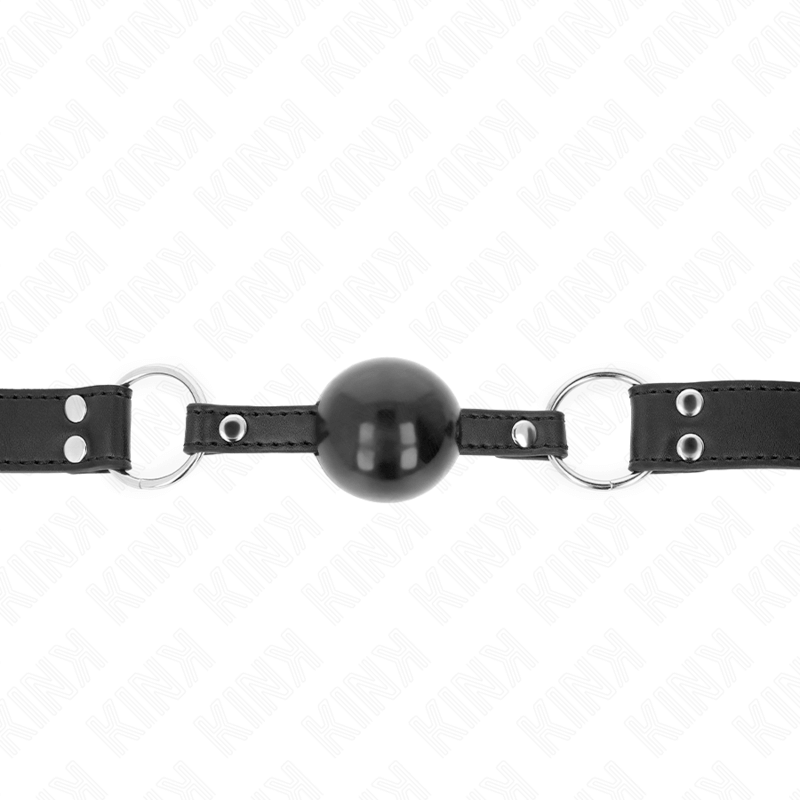 KINK - BOLA MACIA E SÓLIDA MORDAÇA DE 4 CM COM ALÇA DE COURO 62 x 2,5 CM AJUSTÁVEL 42-58 CM Sexshoptuga 