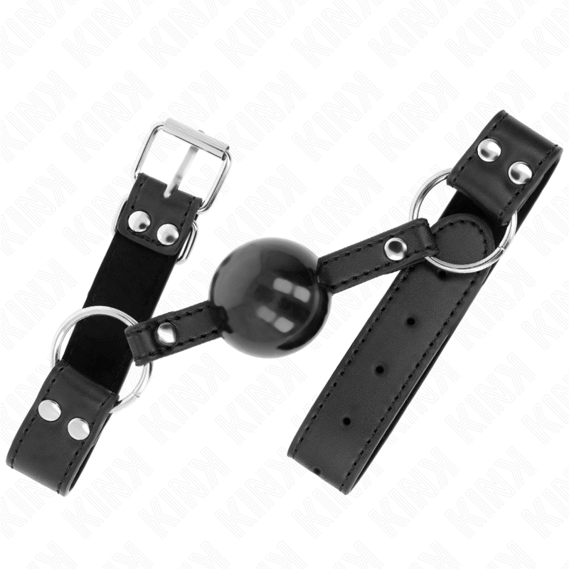 KINK - BOLA MACIA E SÓLIDA MORDAÇA DE 4 CM COM ALÇA DE COURO 62 x 2,5 CM AJUSTÁVEL 42-58 CM Sexshoptuga 