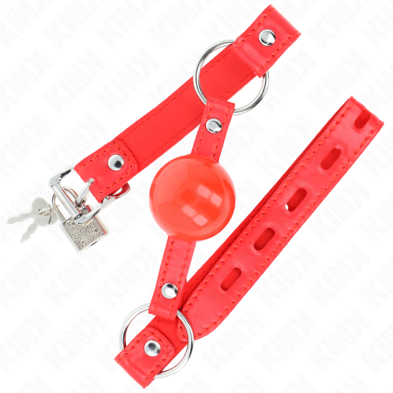 KINK - MORDAÇA BOLA TPE 4 CM COM FECHADURA ROJO 60 x 2 CM Sexshoptuga 