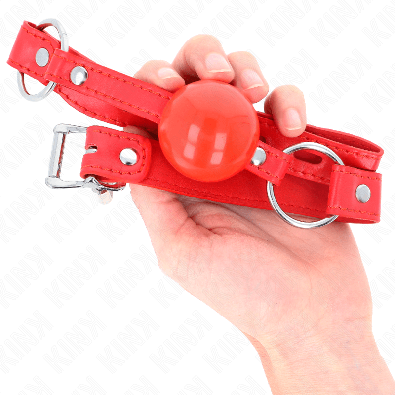 KINK - MORDAÇA BOLA TPE 4 CM COM FECHADURA ROJO 60 x 2 CM Sexshoptuga 