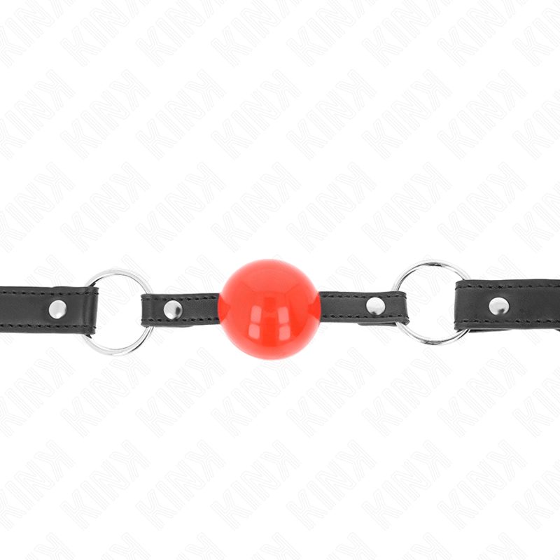 KINK - BOLA MORDAÇA 4 CM COM FECHADURA BOLA VERMELHA ALÇA PRETA 60 x 2 CM Sexshoptuga 