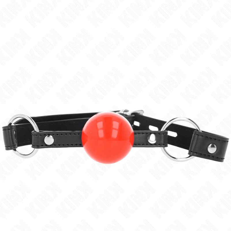 KINK - BOLA MORDAÇA 4 CM COM FECHADURA BOLA VERMELHA ALÇA PRETA 60 x 2 CM Sexshoptuga 