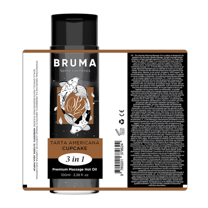 BRUMA - ÓLEO DE MASSAGEM PREMIUM EFEITO CALOR SABOR CUPCAKE 3 EM 1 - 100 ML - Sexshoptuga 