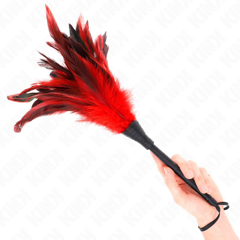 KINK - PENAS DE FRANGO EM FORMA DE CHIFRE VERMELHO 36 CM Sexshoptuga 