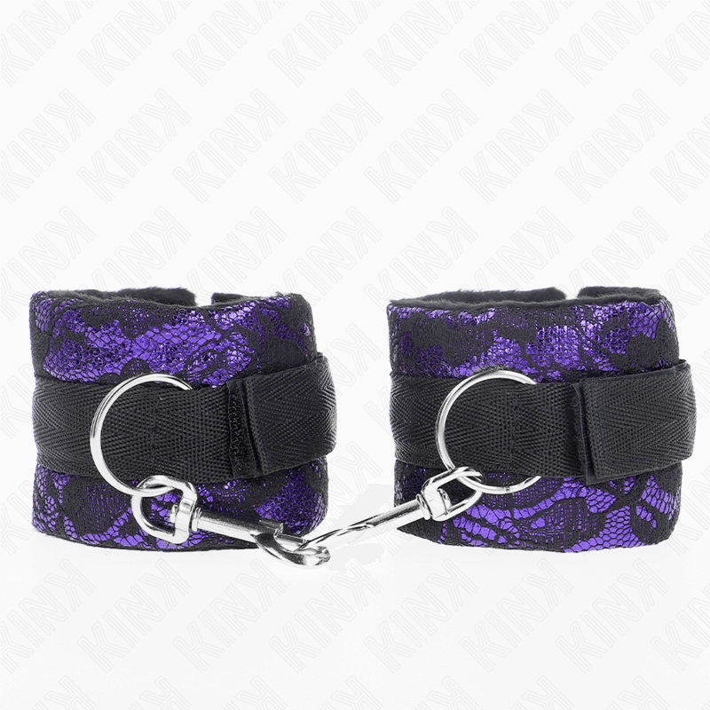 KINK - PUNHOS DE RENDA DE VELUDO CURTO E BIND DE NYLON ROXO / PRETO 23 X 6,5 CM Sexshoptuga 