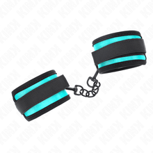 KINK - GANCHO E LOOP NYLON BIND PULSO PRETO-AZUL AJUSTÁVEL 18-32 CM X 5 CM Sexshoptuga 