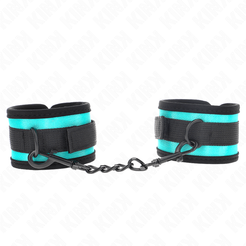 KINK - GANCHO E LOOP NYLON BIND PULSO PRETO-AZUL AJUSTÁVEL 18-32 CM X 5 CM Sexshoptuga 