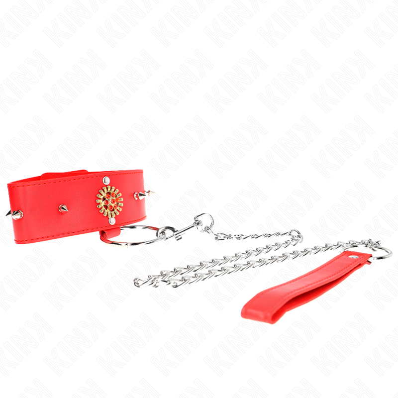 KINK - COLAR DE DIAMANTE VERMELHO COM CINTO 65 CM AJDUSTÁVEL 35-51 CM X 7 CM Sexshoptuga 