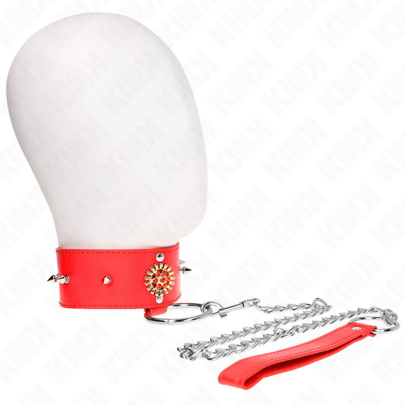 KINK - COLAR DE DIAMANTE VERMELHO COM CINTO 65 CM AJDUSTÁVEL 35-51 CM X 7 CM Sexshoptuga 