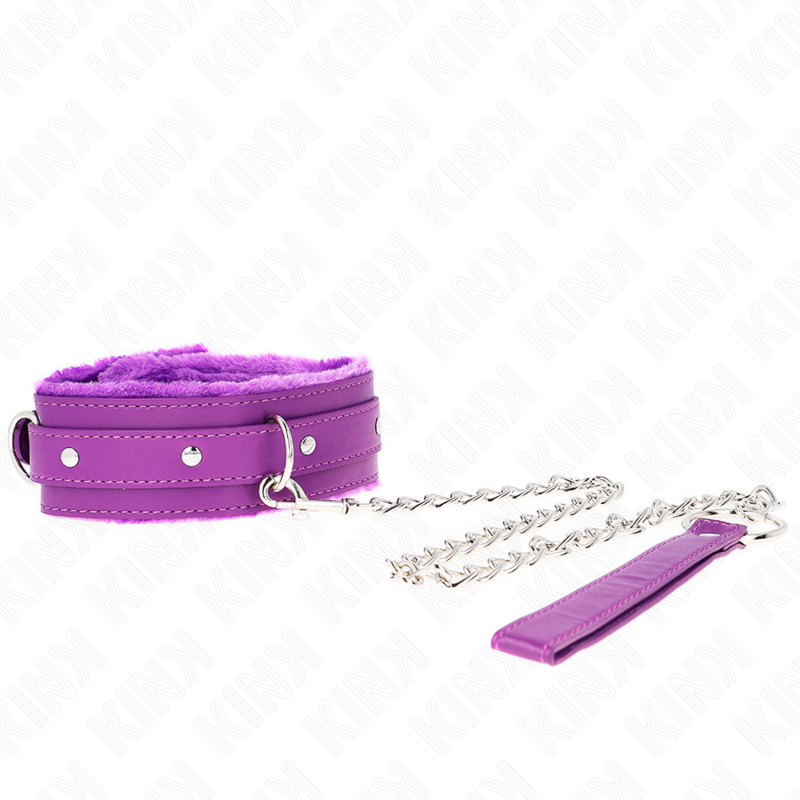 KINK - COLAR COM TRELA 65 CM COM RESTRIÇÕES ROXO 36-42 CM X 5,5 CM Sexshoptuga 