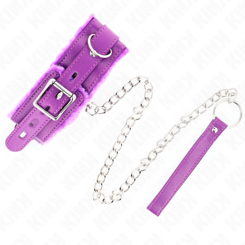 KINK - COLAR COM TRELA 65 CM COM RESTRIÇÕES ROXO 36-42 CM X 5,5 CM Sexshoptuga 