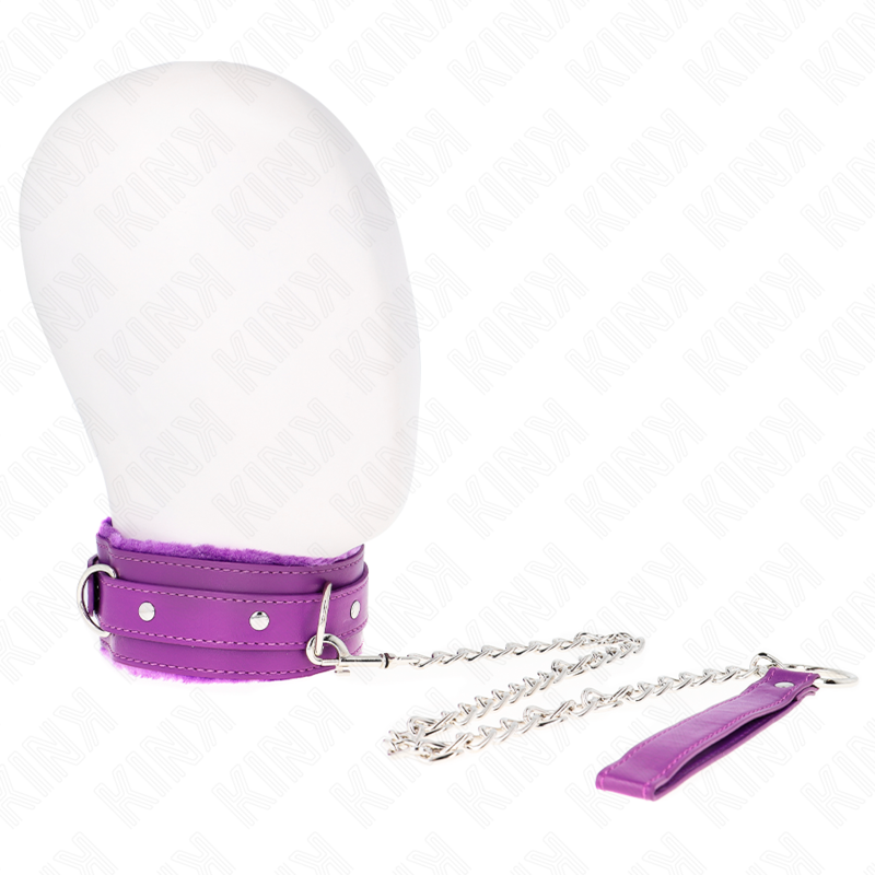 KINK - COLAR COM TRELA 65 CM COM RESTRIÇÕES ROXO 36-42 CM X 5,5 CM Sexshoptuga 