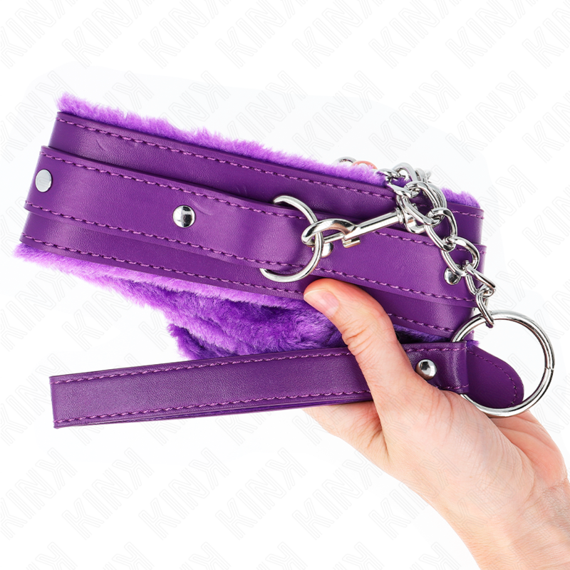 KINK - COLAR COM TRELA 65 CM COM RESTRIÇÕES ROXO 36-42 CM X 5,5 CM Sexshoptuga 