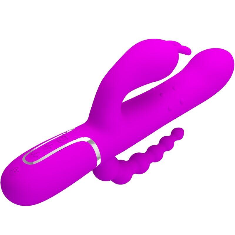 PRETTY LOVE - CAMMY VIBRADOR TRIPLO MULTIFUNCIONAL 4 EM 1 ROSA - Sexshoptuga 