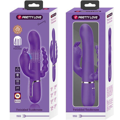 PRETTY LOVE - CAMMY TRIPLO VIBRADOR MULTIFUNÇÃO 4 EM 1 ROXO - Sexshoptuga 