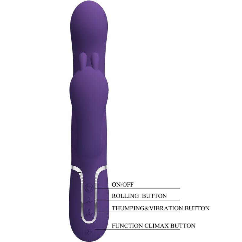 PRETTY LOVE - CAMMY TRIPLO VIBRADOR MULTIFUNÇÃO 4 EM 1 ROXO - Sexshoptuga 