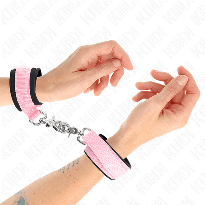 KINK - PINK ADJUSTABLE NEOPRENE CUFF WRISTBANDS ADJUSTABLE 22-34 CM