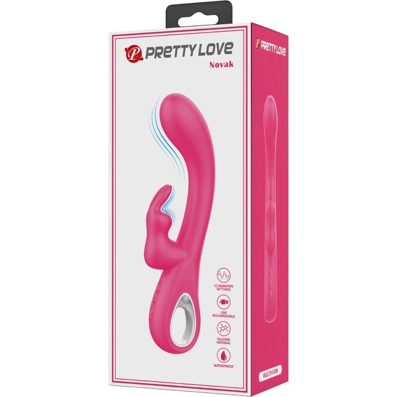 PRETTY LOVE - NOVAK RABBIT VIBRADOR 12 VIBRAÇÕES ROSA - Sexshoptuga 