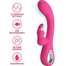 PRETTY LOVE - NOVAK RABBIT VIBRADOR 12 VIBRAÇÕES ROSA - Sexshoptuga  Sexshoptuga 