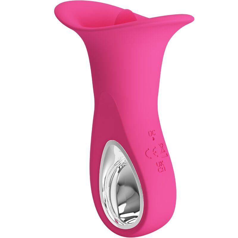 PRETTY LOVE - CLYDE VIBRADOR ORAL LÍNGUA VIBRANTE 12 VIBRAÇÕES ROSA - Sexshoptuga 