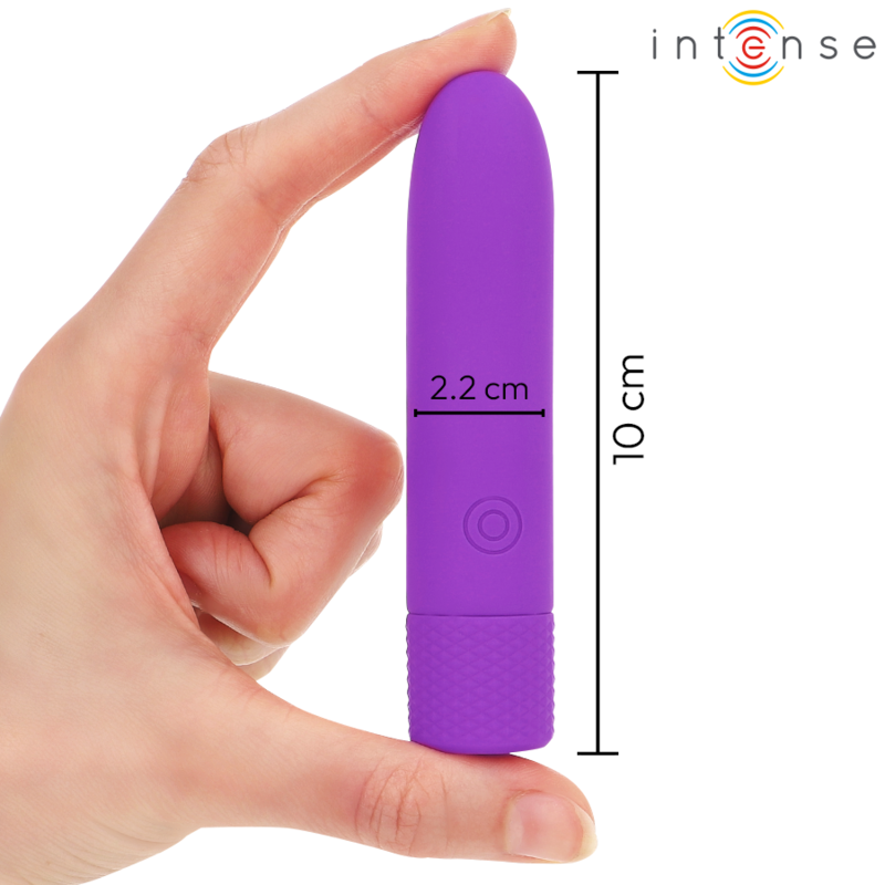 INTENSE - SYMONE  USB RECARREGÁVEL VIBRATÓRIA BULLET 8 VIBRAÇÕES ROXO 10 X 2,2 CM Sexshoptuga 