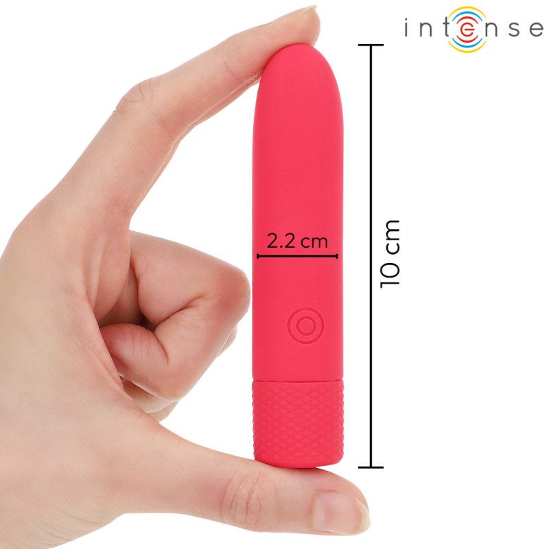 INTENSE - SYMONE USB RECARREGÁVEL VIBRATÓRIA BULLET 8 VIBRAÇÕES VERMELHO 10 X 2,2 CM Sexshoptuga 