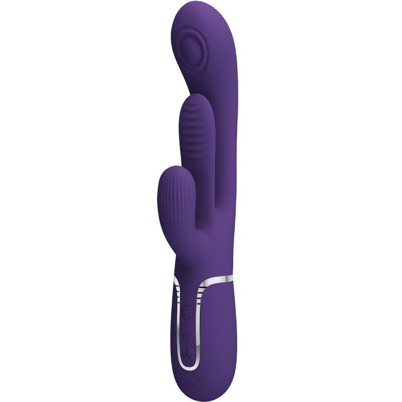 PRETTY LOVE - SHANIA TRIPLE RABBIT VIBRADOR MULTIFUNCIONAL ROXO - Sexshoptuga 