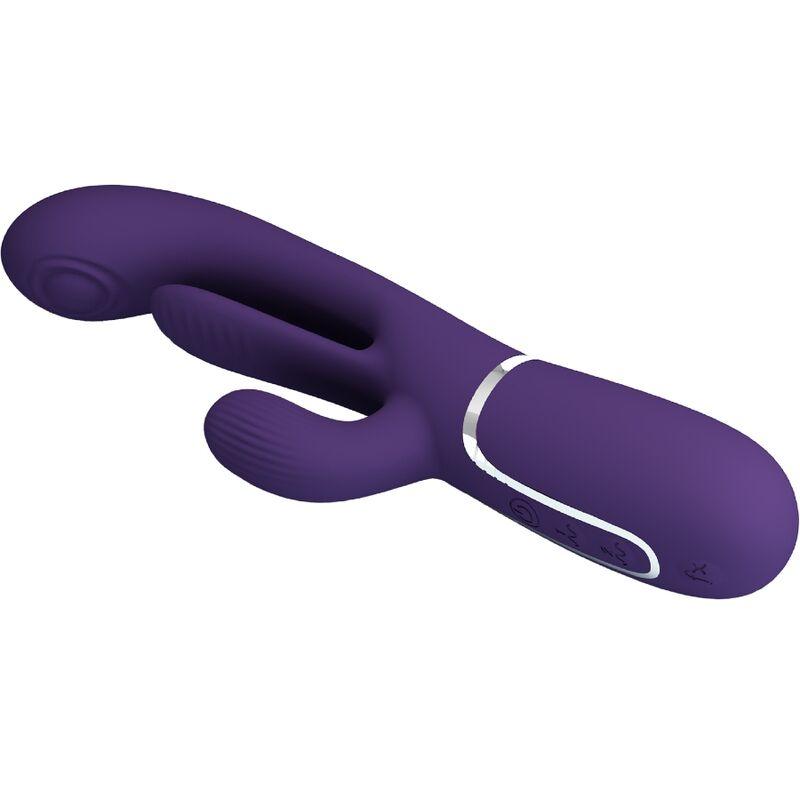 PRETTY LOVE - SHANIA TRIPLE RABBIT VIBRADOR MULTIFUNCIONAL ROXO - Sexshoptuga 