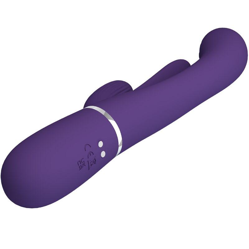 PRETTY LOVE - SHANIA TRIPLE RABBIT VIBRADOR MULTIFUNCIONAL ROXO - Sexshoptuga 