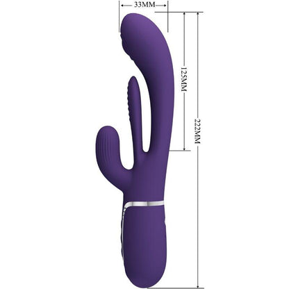 PRETTY LOVE - SHANIA TRIPLE RABBIT VIBRADOR MULTIFUNCIONAL ROXO - Sexshoptuga 