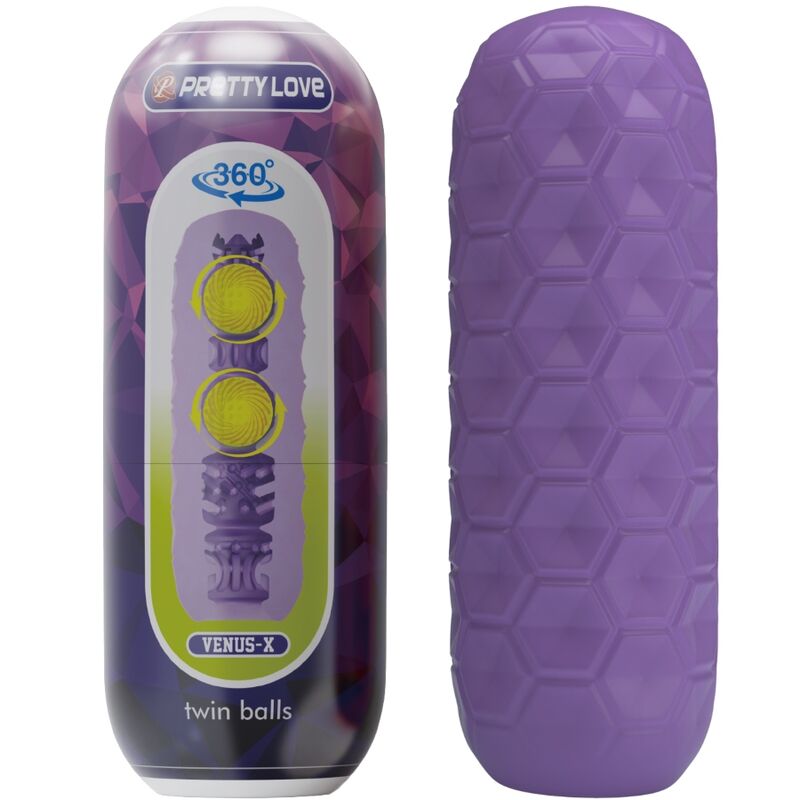 PRETTY LOVE - MASTURBADOR MASCULINO TWIN BALLS ROXO Sexshoptuga 