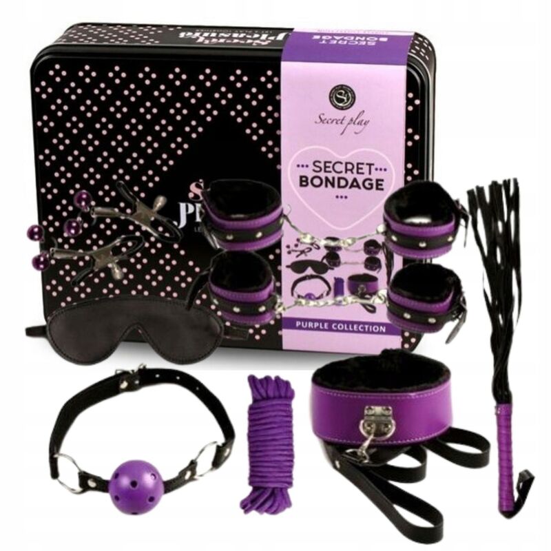 SECRETPLAY - BDSM SET 8PCS PURBLE / BLACK. - Sexshoptuga  Sexshoptuga 