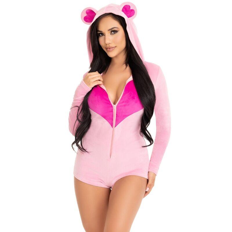 LEG AVENUE - BODY URSO DE VELUDO ROSA S - Sexshoptuga 