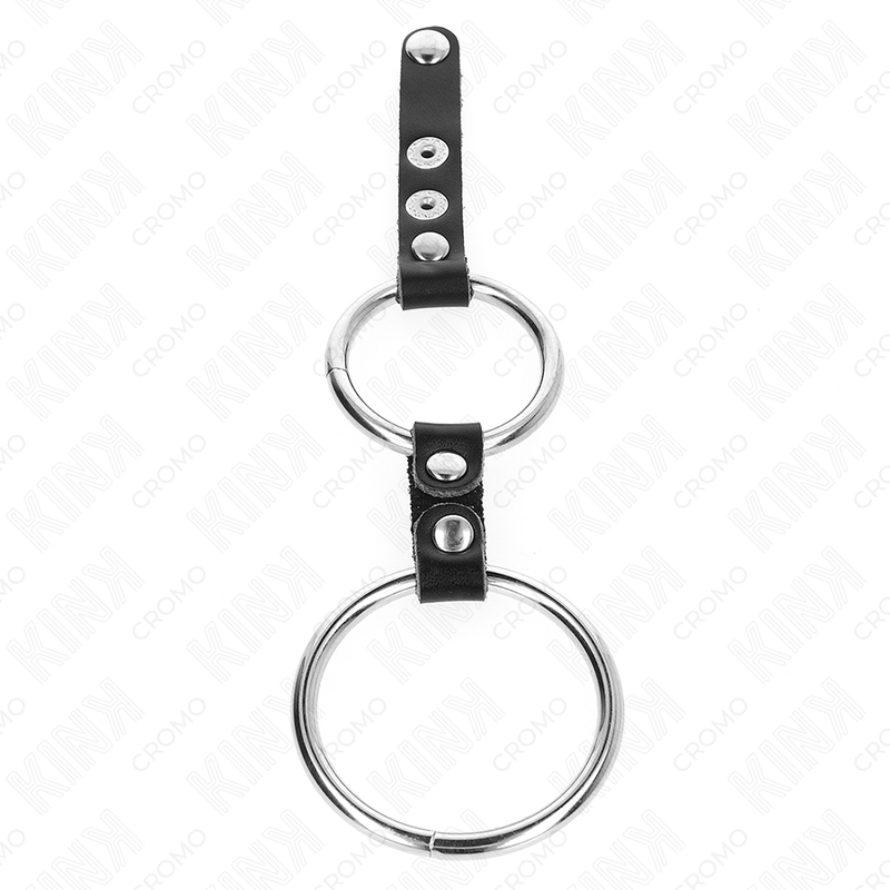 KINK - ANEL DUPLO PARA PÊNIS DE 3,8 CM A 5 CM CONECTADO POR COURO Sexshoptuga 