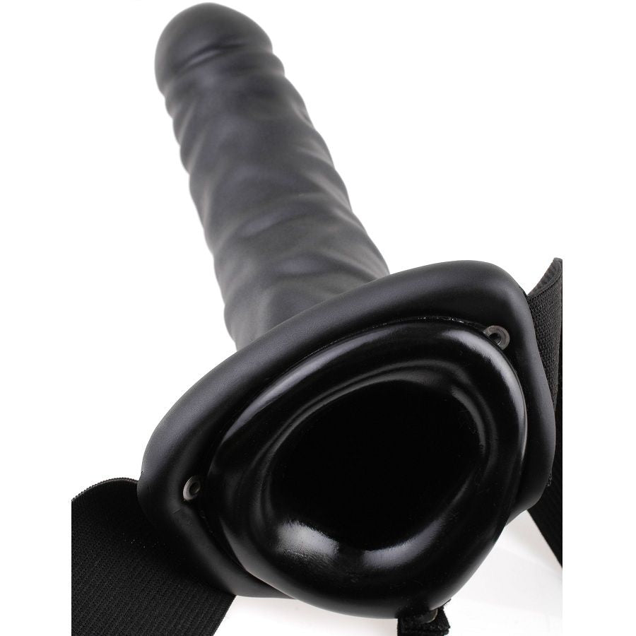 FETISH FANTASY SERIES - 19 CM VIBRATÓRIO OCO STRAP-ON PRETO - Sexshoptuga  Sexshoptuga 