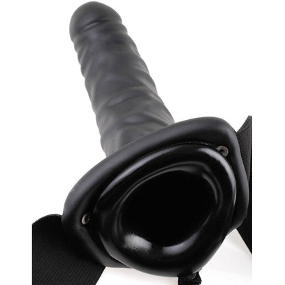 FETISH FANTASY SERIES - 19 CM VIBRATÓRIO OCO STRAP-ON PRETO - Sexshoptuga 