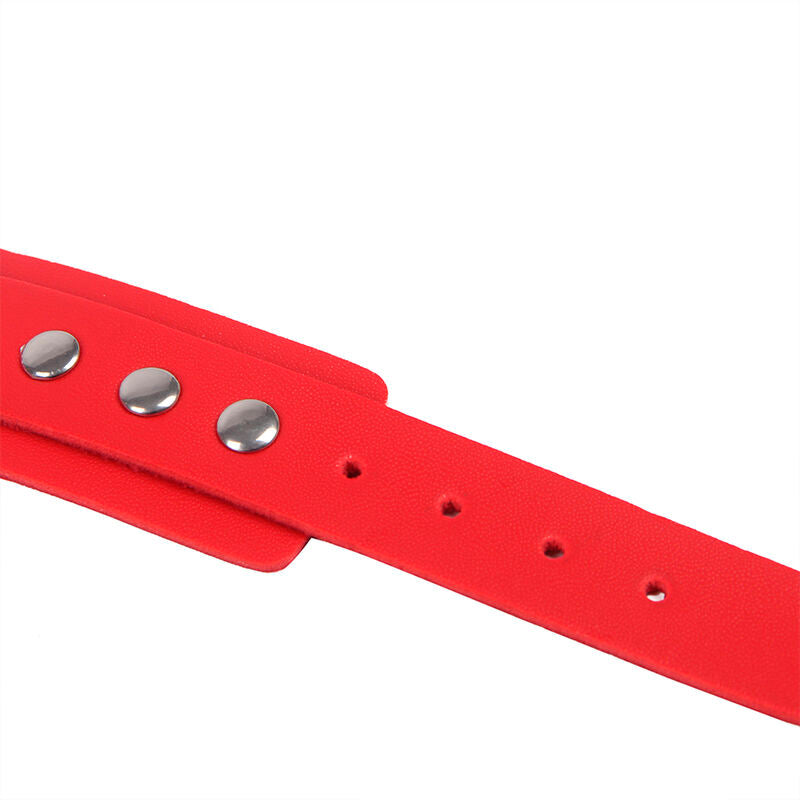 SUBBLIME - 953706 HANDCUFFS WITH BONDAGE BELT RED ONE SIZE