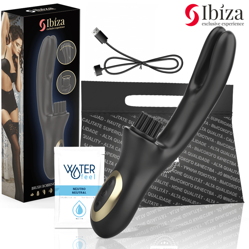 IBIZA - ESCOVAÇÃO DE CLITÓRIS MULTICÉLULAS DE ALTA TECNOLOGIA RABITT E VIBRADOR DE ONDA DUPLA - Sexshoptuga 