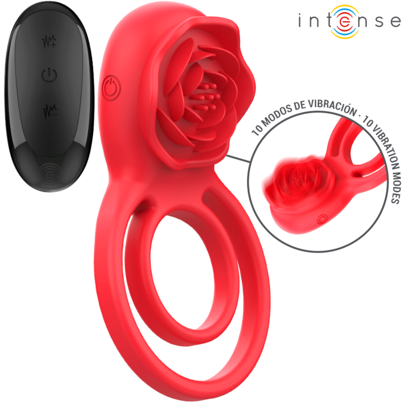 INTENSE - GAIL ESTIMULADOR ROSE 10 VIBRAÇÕES VERMELHO CONTROLE REMOTO Sexshoptuga 