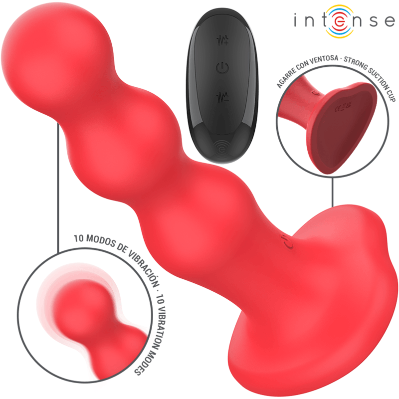 INTENSE - CODY VIBRADOR COM VENTOSA VERMELHO CONTROLE REMOTO - Sexshoptuga 