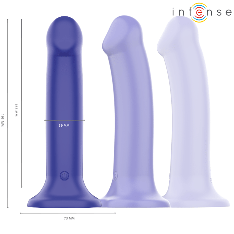 INTENSE - VICTORIA VIBRADOR COM VENTOSA 10 VIBRAÇÕES AZUL ESCURO CONTROLE REMOTO - Sexshoptuga 