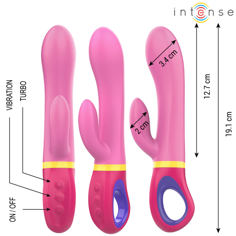 INTENSO - VIBRADOR DE COELHO ROSA DAPHNE - Sexshoptuga 