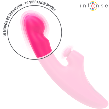 INTENSE - EMI VIBRADOR 13,5 CM MULTIFUNÇÃO 3 EM 1 10 VIBRAÇÕES ROSA - Sexshoptuga 