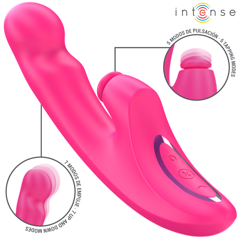 INTENSE - EMI VIBRADOR 13,5 CM MULTIFUNÇÃO 3 EM 1 10 VIBRAÇÕES ROSA - Sexshoptuga 