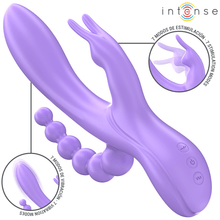 INTENSE - MIKO TRIPLO VIBRADOR COELHO & ESTIMULADOR & ANAL 7 VIBRAÇÕES ROXO - Sexshoptuga  Sexshoptuga 