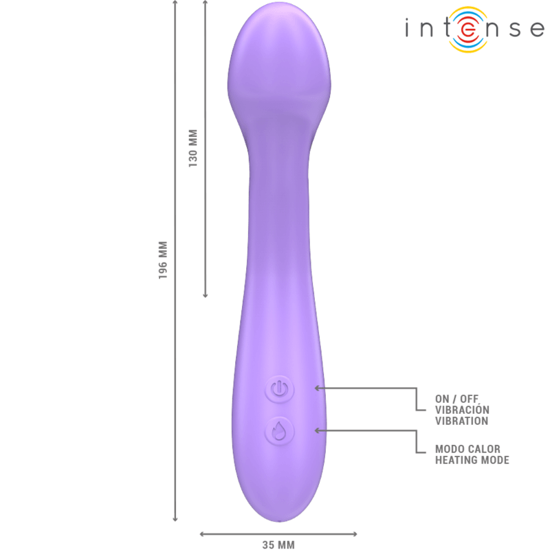 INTENSE - BECKY VIBRADOR 19 CM AQUECÍVEL 7 VIBRAÇÕES ROXO - Sexshoptuga 