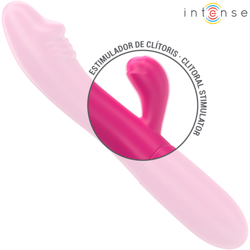 INTENSE - IVY VIBRADOR FLEXÍVEL 10 VIBRAÇÕES COM LÍNGUA ESTIMULANTE ROSA - Sexshoptuga 